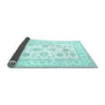 thumbnail image 2 of Ahgly Company Indoor Round Oriental Light Blue Traditional Area Rugs, 5' Round, 2 of 4