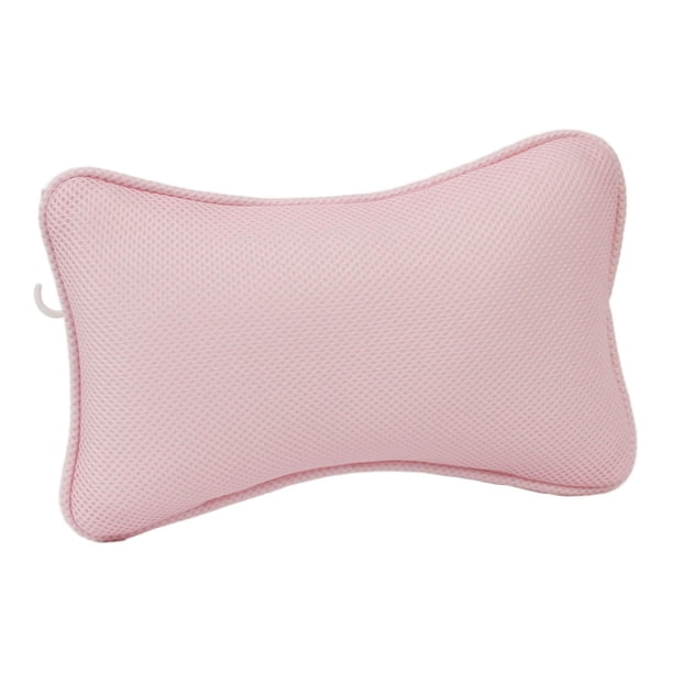 Almohada de bañera de malla con ventosa fuerte, cómoda y antideslizante, regalo Rosa