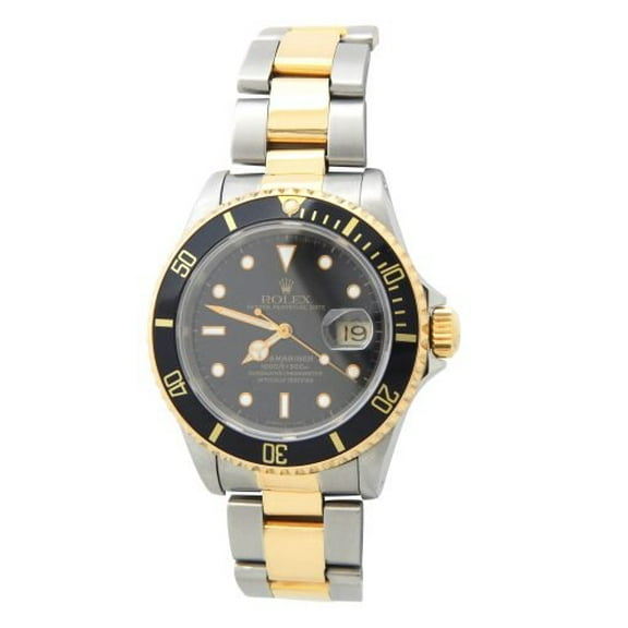 Pre-Owned Mens Rolex Two-Tone Submariner Black 16613