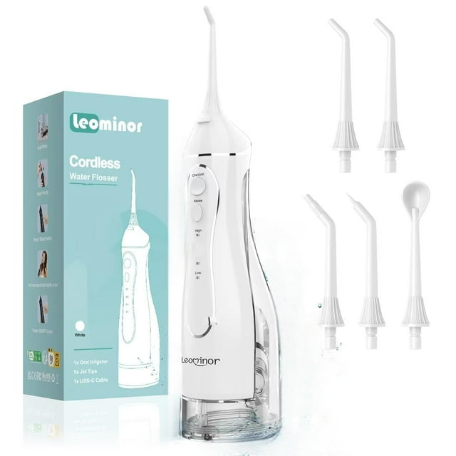 Irrigador bucal portátil Water Flosser Pick Leominor de 300 ml
