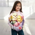 thumbnail image 2 of Easter Spring Long Sleeve Hoodie for Girls Boys Cartoon Rabbit Chick Print Sweatshirt Soft Comfortable Kids Tops, 2 of 4