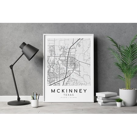 POSTER MCKINNEY Texas TX Map Print, Mckinney City Map Poster, unique gift idea, city maps, minimalist art-UNFRAMED
