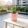 thumbnail image 6 of PEONAVET Plastic Planters for Indoor Plants 5.5" Round Plant Pot with Drainage Holes and Trays for Home Garden Decor(Pink), 6 of 6
