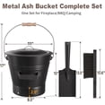 thumbnail image 2 of XL 3-Gallon Metal Ash Bucket with Lid Shovel Broom for Coal Ash Can Fire Pit Charcoal Fireplace Bucket Essential Tools for Indoor Outdoor Wood Burning Stove Hearth Accessories, 2 of 7
