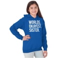 thumbnail image 4 of Worlds Okayest Sister Siblings Little Kids Hoodie Sweatshirt Girls Teen Brisco Brands X, 4 of 6