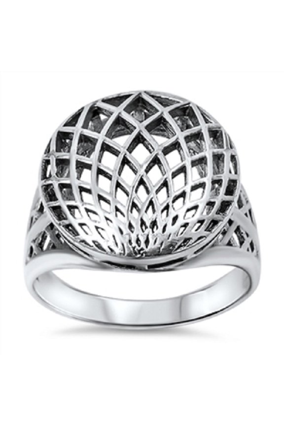 925 Sterling Silver Mandala Ring Size 9