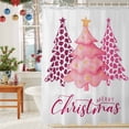 thumbnail image 6 of Merry Christmas Words Shower Curtain for Bathroom, Winter Leopard Tree Waterproof Shower Curtains Washable Quick Dry with Hooks Bathtub Curtains 36x72IN, 6 of 9