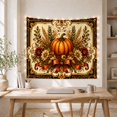 thumbnail image 5 of Pumpkin and Dahlia Against Baroque Frame, Cozy Vintage for Autumn Decor Lovers, Botanical Harvest Wall Art, Thanksgiving Gift, Tapestry Wall Hanging for Living Room and Bedroom, 5 of 7