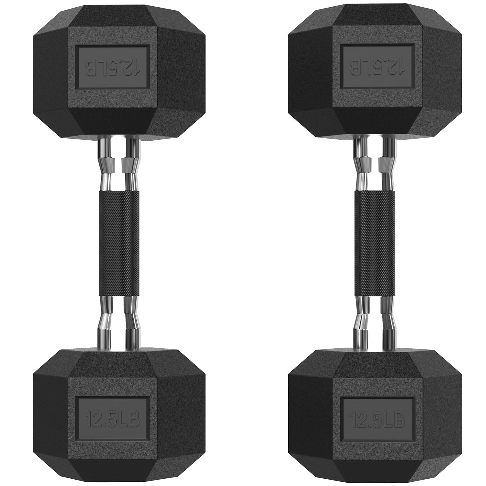 BalanceFrom Rubber Encased Hex Dumbbell, 25LBs, Single - Walmart.com
