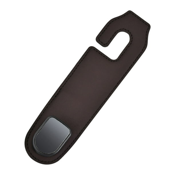 Organizador de ganchos para el respaldo del asiento del coche | Ganchos de cuero de ante para guardar la compra, bolsos y sombreros | Diseño plegable universal para todos los vehículos (paquete de 1)