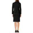 thumbnail image 3 of INSPIRE CHIC Dress Suit Sets for Women's Business 2pc Outfit V Neck Solid Work Blazer Dresses M Black, 3 of 5
