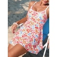 thumbnail image 5 of SHEWIN One Piece Swimsuits for Women Vintage Swimdress with Floral Printed Tummy Control Bathing Suit High Waisted Beachwear with Pocket, 5 of 10