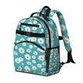 thumbnail image 2 of Turquoise Daisy Flower Pattern Backpack for School,Cute School Bag,Schoolbag with Adjustable Shoulder Straps & Padded Back,15.25"x11.5"x5.25", 2 of 5