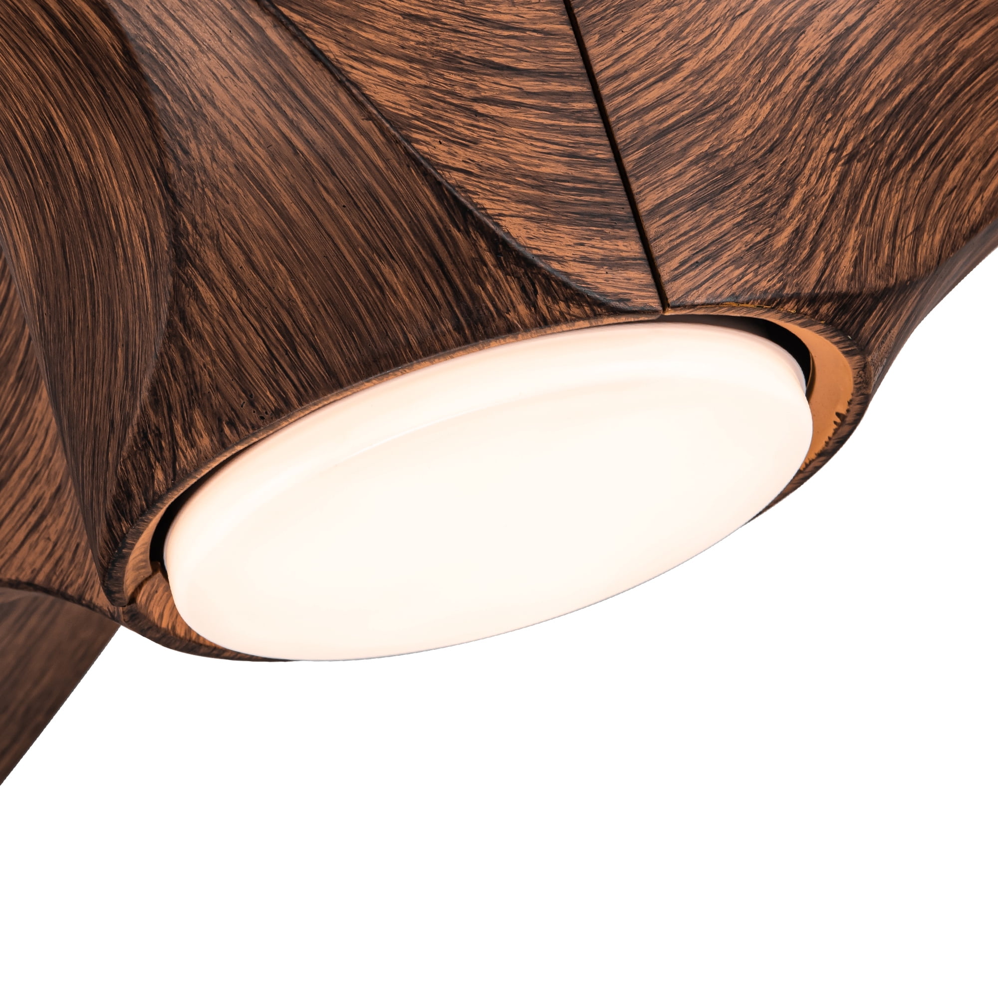 Leumius 56" Modern Farmhouse Reversible Quiet Motor Ceiling Fan Light with Brown Wood Grain ABS Blades for Living Room Bedroom