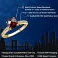 thumbnail image 2 of Gem Stone King 10K Yellow Gold Red Garnet and Lab Grown Diamond Engagement Ring for Women | 1.13 Cttw | Cushion Checkerboard 6MM | Gemstone January Birthstone | Size 5, 2 of 6
