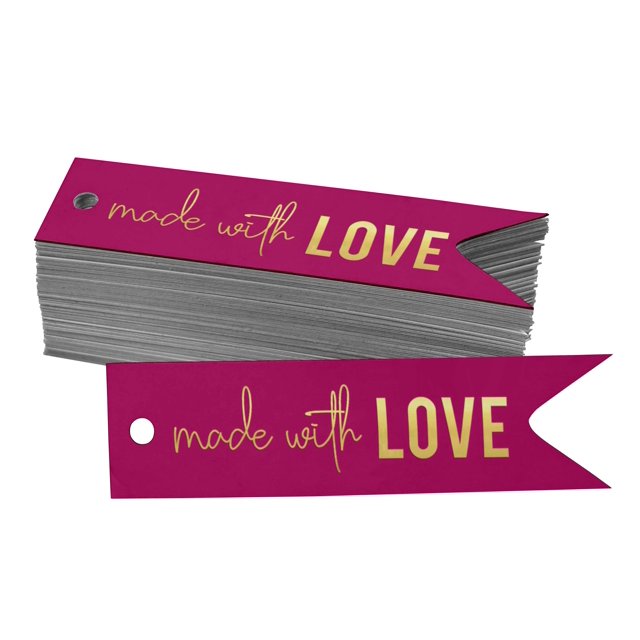 Inkdotpot Gold Foil Paper Hang Tags Made With Love Text Favor Tags 100 Pieces
