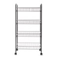 thumbnail image 4 of Mainstays 4 Tier Steel Wire Rolling Cart - Black, 4 of 12
