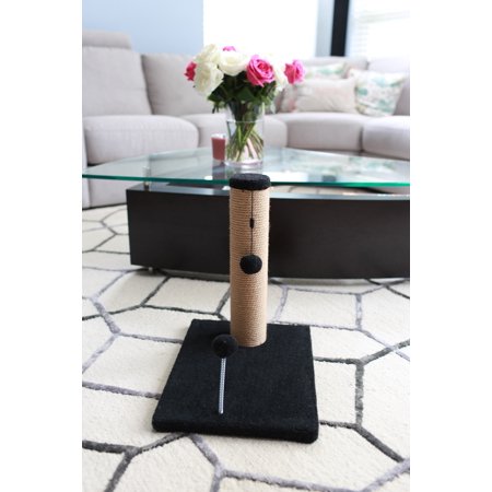 Cat Craft 15 inch Jute Scratching Post (Charcoal Fleece 12x16 Base)