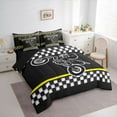 thumbnail image 3 of Feelyou Cartoon Motorcycle Lover Bedding Comforter Set 7pcs, Dirt Bike Sports Queen Bedding Sets, Teens Kids Boys Girls Reversible Queen Sheet Sets, Breathable Home Decor, 3 of 7