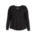 thumbnail image 5 of Terra & Sky Women's Plus Size V-Neck T-Shirt with Long Sleeves, 5 of 5