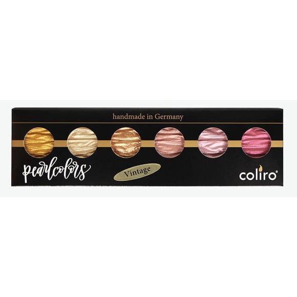 Coliro M780 Artist Mica Pearl Watercolor Paint Set – Vintage Watercolor Set (6 Colors, 30mm)