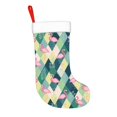 thumbnail image 2 of Balery Flamingo Pattern Christmas Stockings with Initials, 18" Large Knit Christmas Stocking,Xmas Stocking for Kids, Holiday and Family Stocking, 2 of 7