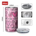 thumbnail image 4 of 20oz Coffee Tumblers Pink Breast Cancer and Love Stainless Steel Vacuum Insulated Travel Tumbler Coffee Cups Mug with Lid and Straw with Cleaning Brush for Cold & Hot Drinks, 4 of 5