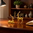 thumbnail image 4 of Sunshy Christmas Decorations, 2Pc Resin Reindeer Decor Reindeer Figurine Reindeer Christmas Reindeer Figurine Reindeer Decor Decorative Deer Figurine Gold, 4 of 7