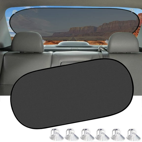 KANCOKIT Rear Window Sun Shade, Car Back Window Sunshade With Suction Cup, Sun Shade For Car Window Protection From UV And Heat, Car Accessories For Baby Pets (39"x19")