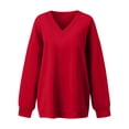 thumbnail image 6 of Oversized V Neck Long Sleeve Fleece Casual Pullover Sweatshirt for Women | Polyester Warm Autumn Layering Top, Daily Casual Weekend Outing Wear, Baggy Long Sleeve Pullover for Plus Size Women,2XL, 6 of 8