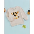 thumbnail image 5 of Baby Toddler Girl Halloween Sweatshirt 12 18 24 Months 2T 3T 4T 5T 6T Letter Embroidery Long Sleeve Pullovers Autumn Tops for Toddler Fall Clothes Outfit, 5 of 9