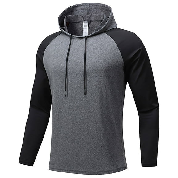 Under $10 Men's Dry-Fit Hoodie Sweatshirts Long Sleeve Moisture Wicking Lightweight Workout Athletic Active Gym Hiking Shirts