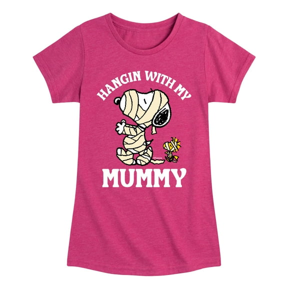 Peanuts - Hanging With My Mummy - Toddler And Youth Girls Short Sleeve Graphic T-Shirt