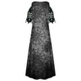 thumbnail image 5 of TopLLC Costumes d'Halloween pour Femmes, Robes d'Automne pour Femmes 2022 Mode Femmes Été Imprimé Décontracté Col en V Dentelle Halloween Manches Courtes Robe Longue Robe Maxi pour Halloween, 5 of 5