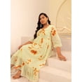 thumbnail image 5 of XL LOVE By Janasya Indian Women's Plus Size Yellow Dobby Georgette Tie-Dye Fit & Flare Dress, 5 of 5