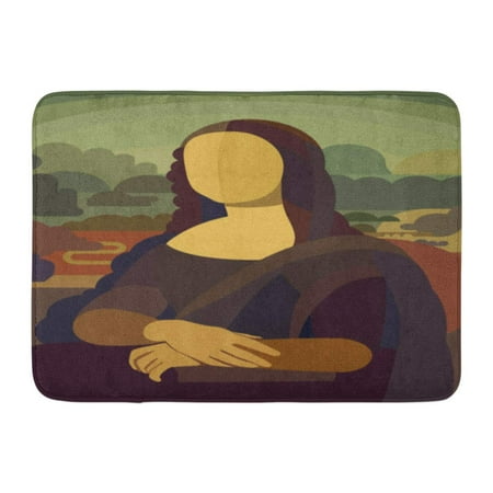 - GODPOK Smile Renaissance Painting Mona Lisa in Simple Flat Style Conceptual Famous Vinci Rug Doormat Bath Mat 23.6x15.7 inch