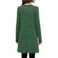 thumbnail image 5 of Womens Elegant Long Sleeve Short Dress Cotton Wedding Guest Crewneck Cocktail Dresses Army Green S, 5 of 6