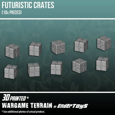 Futuristic Crates, Terrain Scenery for Tabletop 28mm Miniatures Wargame, 3D Printed and Paintable, (Best Miniature Wargames 2019)