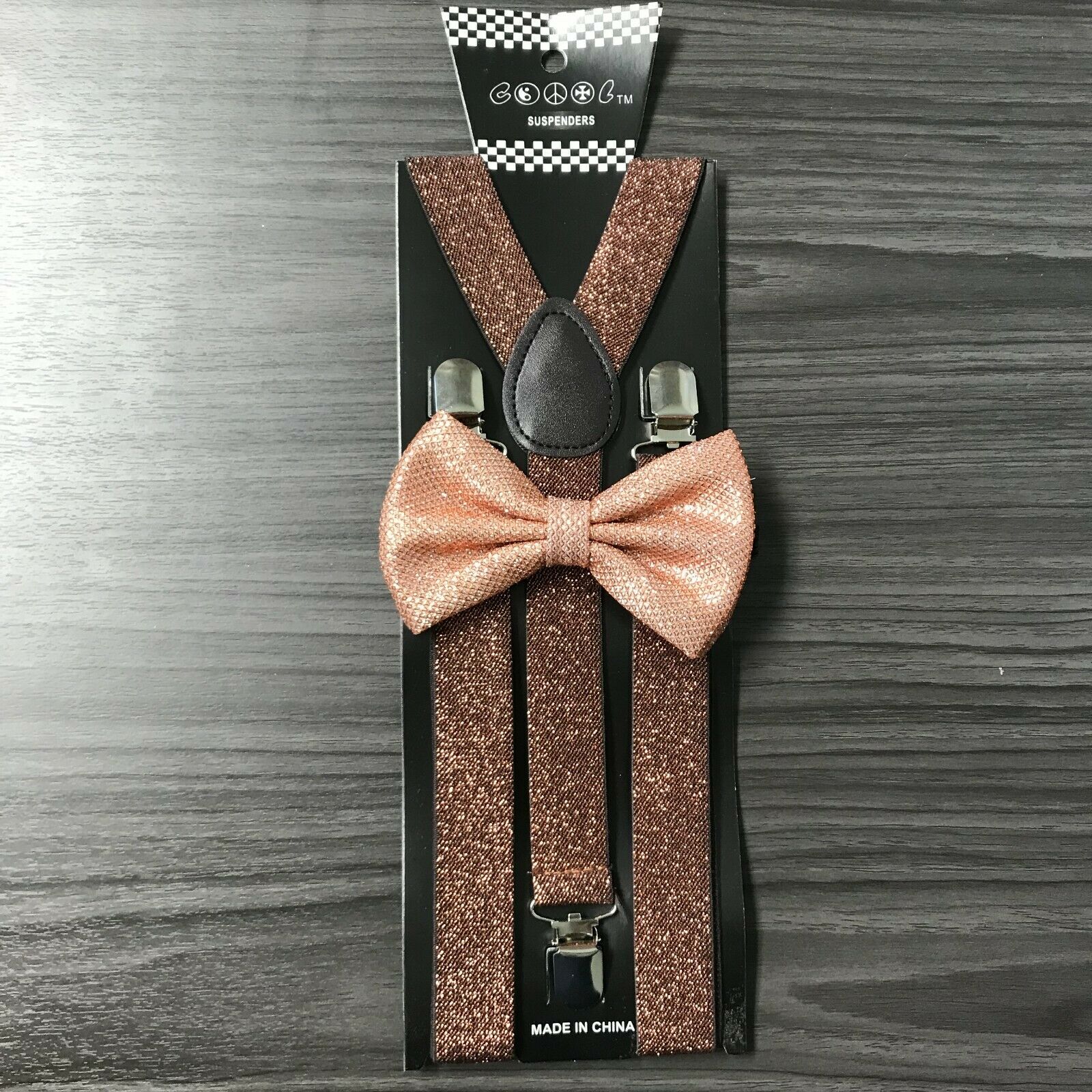 Men Sparkle Rose Gold Suspender And Bow Tie Adult Matching Set Clothing Shoes Accessories Vishawatch Com