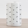 thumbnail image 2 of Bass Ceramic Toothbrush Holder, Simplistic Minimal Pattern with Continuous European Perch Illustration, Decorative Versatile Countertop for Bathroom, 4.5" X 2.7", Charcoal Grey and White, 2 of 4