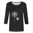 thumbnail image 4 of Mefallenssiah Blouses pour Femmes 2024 T-Shirt Imprimé Mode Femmes 3/4 Manches Chemisier Col Rond tops Décontractés, 4 of 4