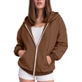 thumbnail image 2 of Akiihool Lightweight Zip Up Women Womens Zip Up Hoodies Fleece Jackets Oversized Sweatshirts Fall Fashion Outfits 2026 Sweaters Winter Clothes Khaki,L, 2 of 8