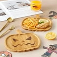 thumbnail image 4 of Assiette Citrouille Halloween Assiette Décorative en Bois pour Fournitures de Fête, 4 of 6