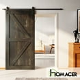 thumbnail image 2 of Homacer 5-in-1 Design 44'' W x 84'' H x 1-3/8'' D Solid Wood Barn Door, Finished and Unassembled, with Pre-drilled Holes for Easy Assemble and Pre-routed Groove, Interior Only (Ebony), 2 of 7