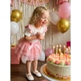 thumbnail image 3 of BemeyourBBs Kids Toddler Baby Girl Birthday Outfit 1 2 3 4 Years Old Birthday Summer Clothes Ruffle Short Sleeve Embroidery Letters T-shirt with Tulle Tutu Skirt Set, 3 of 9