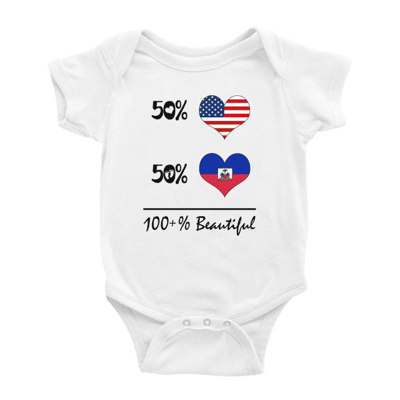 50% Haitian + 50% American = 100+% Beautiful Cute Baby Clothing Bodysuits For Boy Girl