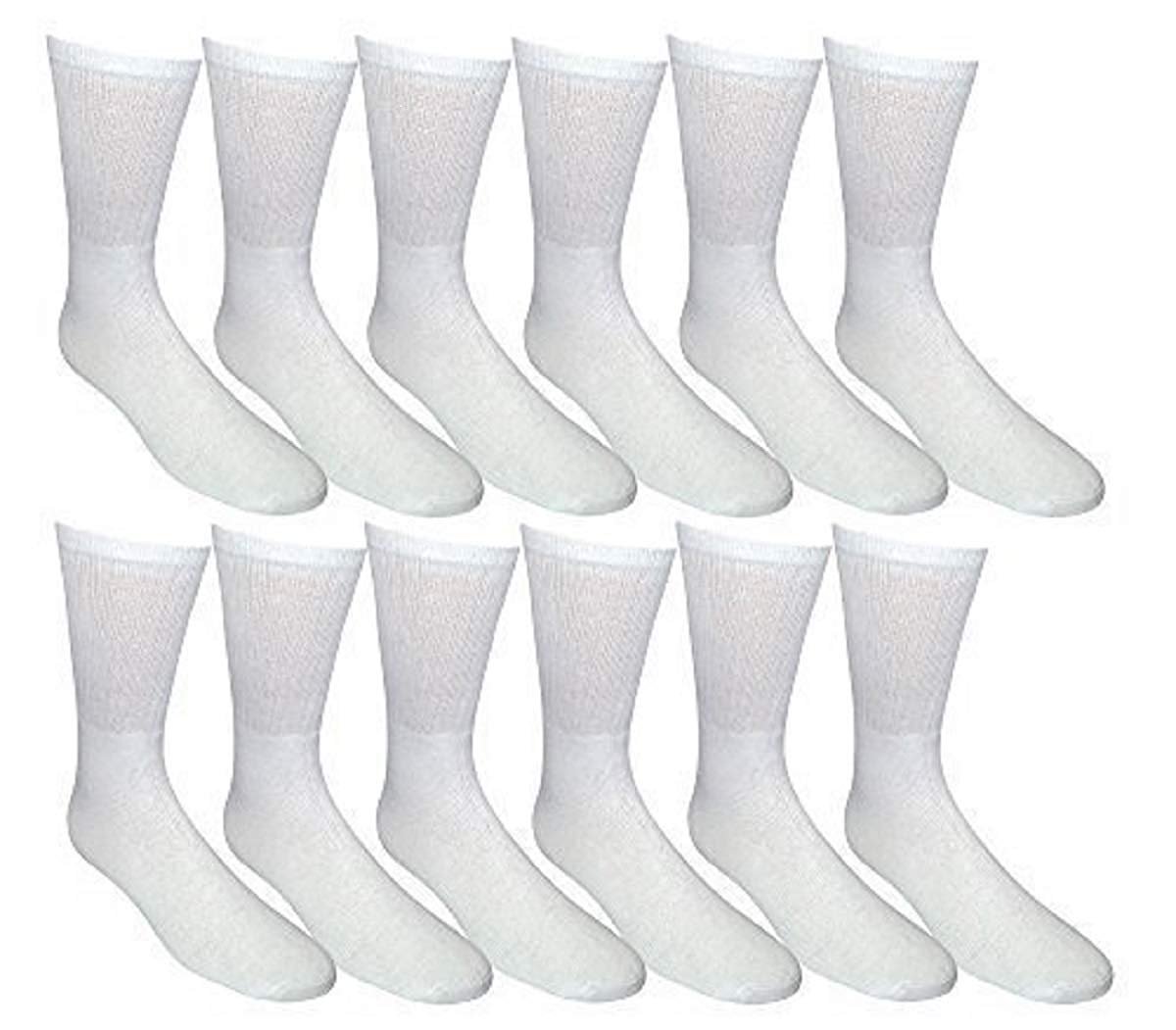 Yacht & Smith 12 Pairs Womens White Diabetic Socks for Neuropathy