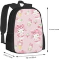 thumbnail image 3 of Cartoon 3d Print Backpack My Bunny Melody Backpack Lightweight Travel Laptop Bag Adults Daypack, 3 of 9