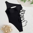 thumbnail image 5 of Lopeceal Sexy Women’s One Piece Swimsuit Cutout Lace Up One Shoulder Bathing Suit, 5 of 8