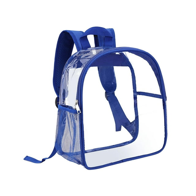 TISHITA Clear Backpack Waterproof Transparent PVC Backpack for Events Travel College Blue